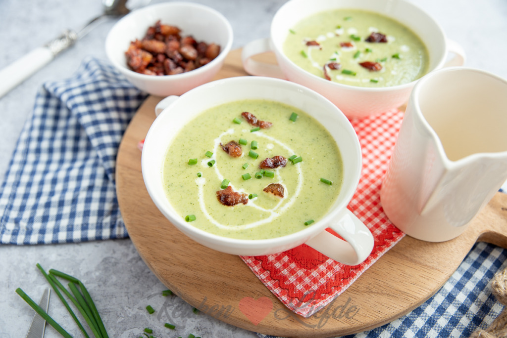 Romige courgettesoep met spekjes
