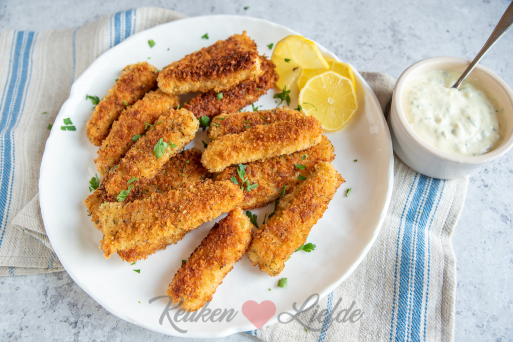 Zelfgemaakte vissticks (oven en koekenpan)