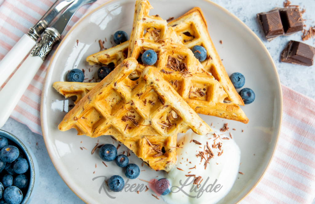 Stracciatella wafels (uit Het grote kook- en bakboek van de Zoete Zusjes)