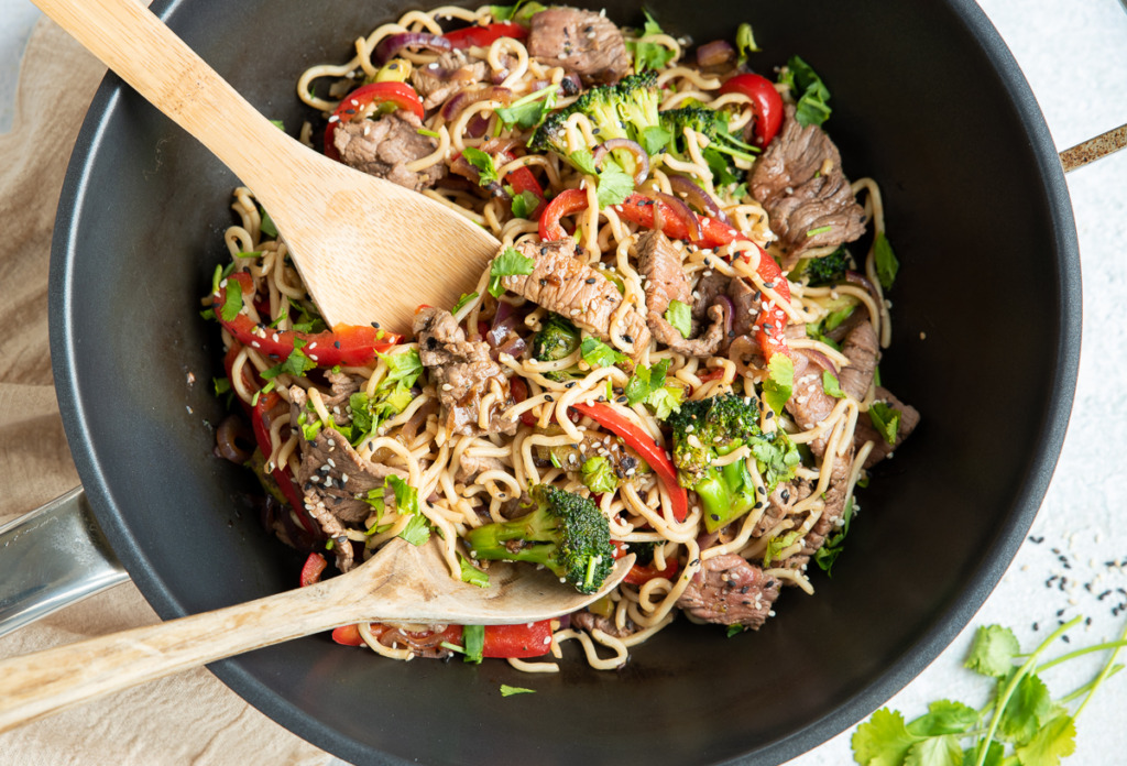 Beef teriyaki met noedels