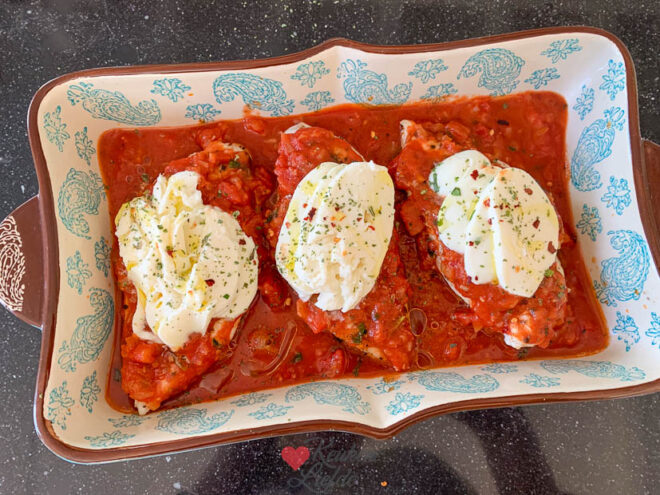 Verdeel ingrediënten in ovenschaal