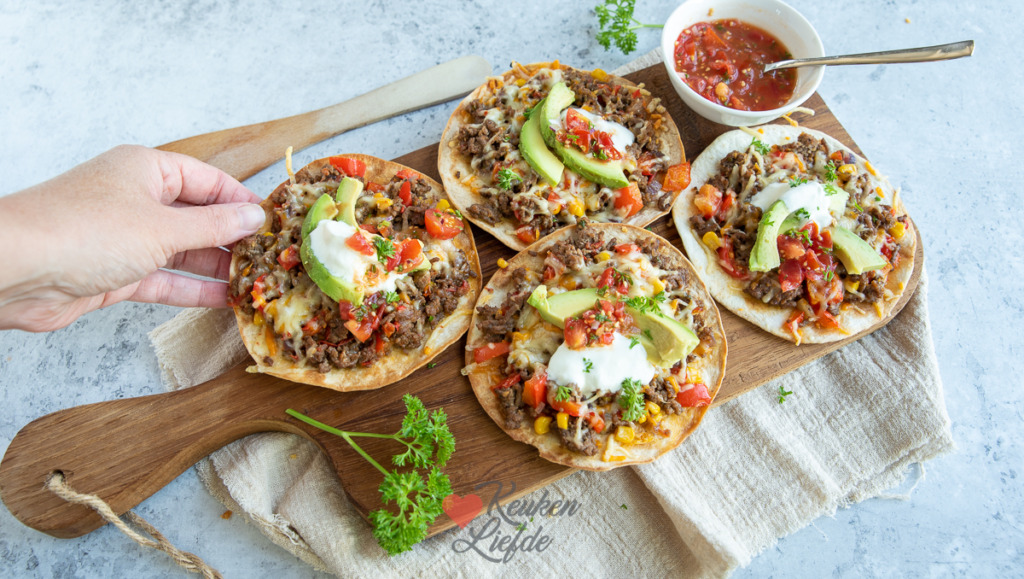 Tostada met gehakt