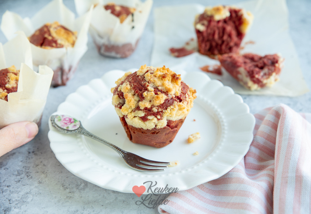 Red velvet kruimel cupcakes