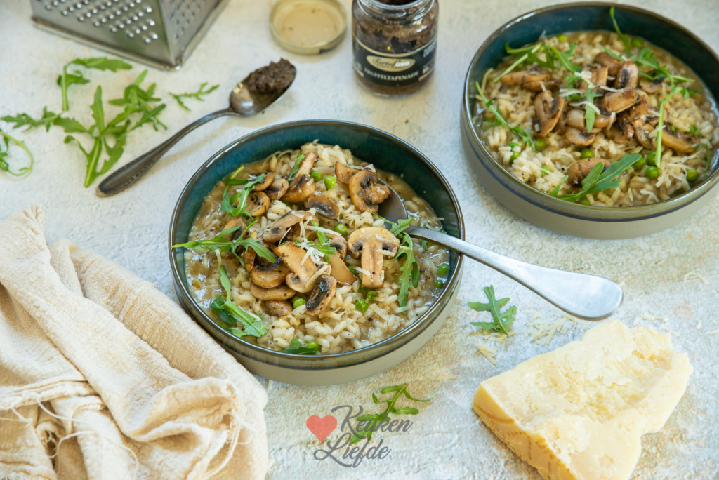 Truffelrisotto met champignons Truffelrisotto met champignons