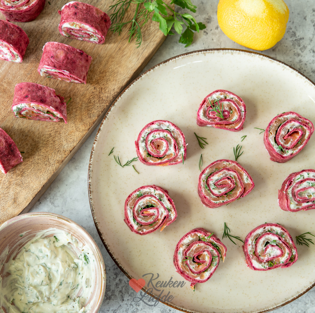 Wraphapje met zalm en roomkaas