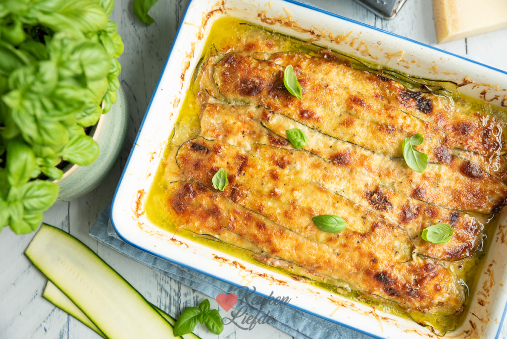 Courgettelasagne met ham en mozzarella