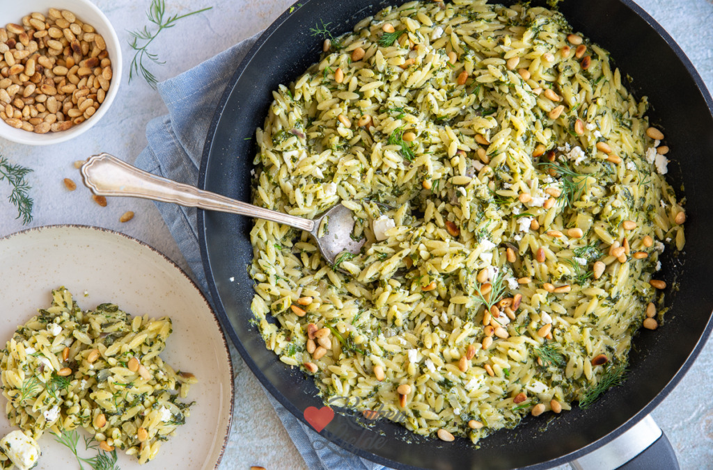 Orzo met spinazie en feta Orzo met spinazie en feta