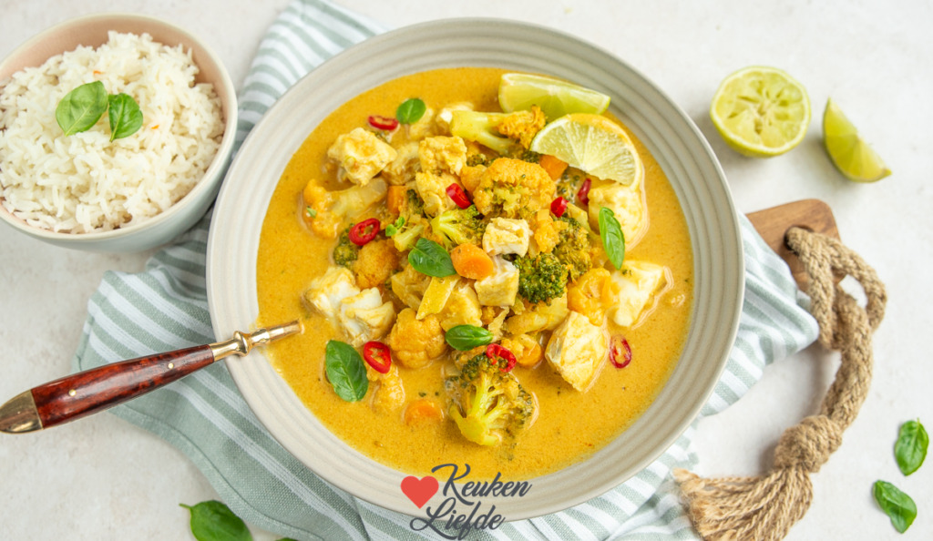 Thaise curry met kabeljauw Thaise curry met kabeljauw