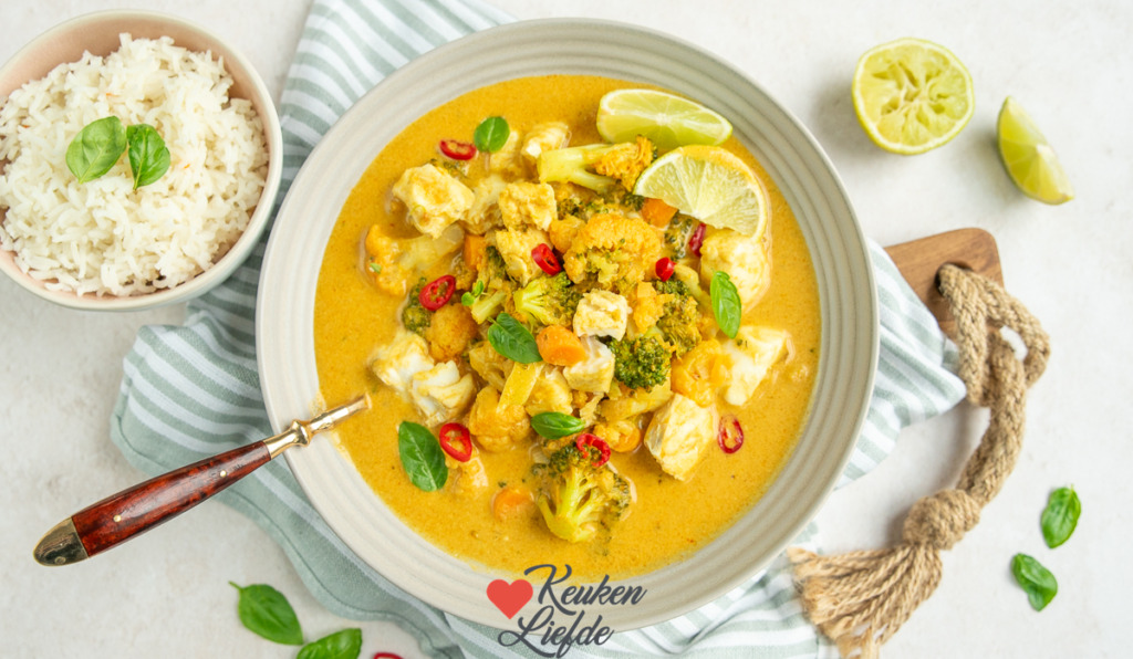 Thaise curry met kabeljauw