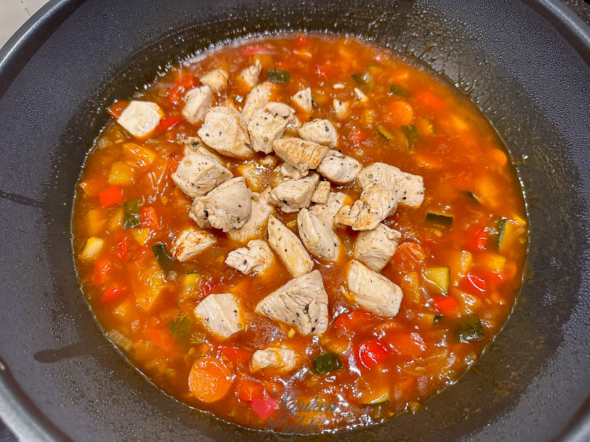 Chicken tonight met perzik