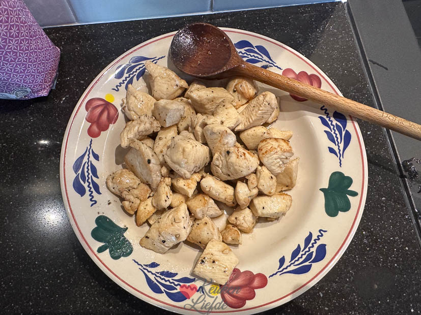 Chicken tonight met perzik