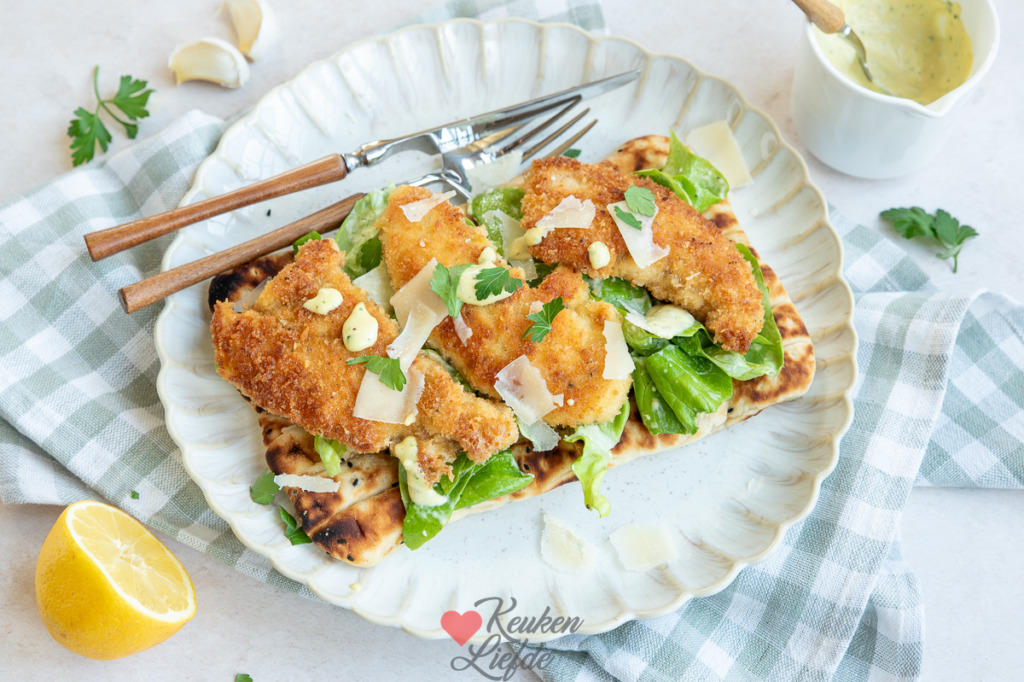 Flatbread met krokante kip