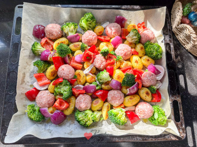 Bak de groenten nog 15 minuten mee in de oven